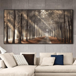 Loodus P&auml;ikesepaiste L&otilde;uend Puude maalimine Plakat Maastik Metsa Sein Kunstipildid kodukaunistuseks Skandinaavia tr&uuml;kised Cuadros 20x40cm valge