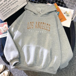 Meeste ja naiste pikkade varrukatega Los Angeles, California Usa City Leopard Naiste kapuuts Moodne kaelariietus Hip Hop Streetwear kapuuts S
