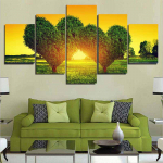 5 t&uuml;kki Abstraktne punane maastik S&uuml;dapuu l&otilde;uend Maalimine Plakatid ja tr&uuml;kised Seinapildid Elutoa Kodukaunistus Ilma raamita 20x35cm*2 20x45cm*2 20x55cm*1