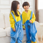 Kigurumi Anime Pidžaama lastele Cosplay kost&uuml;&uuml;m poistele T&uuml;drukutele Kollane Armas Flanell Soe kapuutsiga magamisriided Peo Rollim&auml;ng Uhke 125