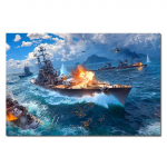 World of Warships Bismarck Battleship Painting Canvas Plakatid HD Prinditud Seina Kunstipildid Kaasaegne elutuba Kodukaunistus 70x120 No Frame