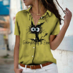 2023. aasta suvi, uus mood naiste praetud kassiga tr&uuml;kitud l&uuml;hikeste varrukatega V-kaelusega vabaaja n&ouml;&ouml;bitav s&auml;rk 3XL