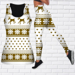 Rohelised ja kaunid lumehelvestega tr&uuml;kised joogariietus naistele Mood Treening Retuusid Fitness Sport Vabaaja joogap&uuml;ksid 7XL