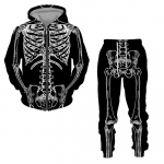 Kevad-s&uuml;gis halloween Cosplay Skeleton Splanchna 3D Print T&otilde;mblukuga dressid Meeste kapuutsiga p&uuml;ksid 2 tk Komplekt T&auml;navar&otilde;ivaste kost&uuml;&uuml;mid 6XL