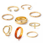 Kuldne luksuslik avatud s&otilde;rmus Lihtne avatud v&otilde;luv moes&otilde;rmus 9-osaline s&otilde;rmuse kombinatsioon, l&auml;ikiv peofrank naiste kingis&otilde;rmus mitmek&uuml;lgne ehtekomplekt kuld