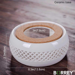 BORREY klaasist teekannu tassikomplekt lilleline teekann kohvikann, suur eemaldatava infusioonifiltriga kuumakindlast klaasist teekomplektid veekeetja950 Ceramic Base(1pcs)