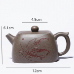 K&auml;sitsi valmistatud ruudukujuline lilla savist teekann Yixing ehtne teekann Beauty veekeetja Hiina teetseremoonia kohandatud kingitused 230 ml 230ml