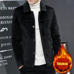 S&uuml;gistalvine l&uuml;hike villane mantel Meriinovillane meeste korea naaritsa imitatsioon jakk Trendikas rasked riided Meeste mantel Heren Jas L
