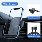 Magnetiline autotelefoni hoidik koos elektrilise klambrivarrega kiire juhtmevaba laadijaga telefonile 13 12 Pro Max k&auml;ed-vabad autokinnitus Air Vent