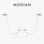 Modian 925 Sterling Silver Kaotuse v&auml;ltiv k&otilde;rvaklappide klambriga k&otilde;rvar&otilde;ngad Trendikas kummist fikseeritud peakomplekt naistele Ehted Aksessuaarid h&otilde;be