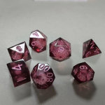 Uus Clear Liquid Core t&auml;ringukomplektid DND Polyhedron Resin K&auml;sitsi valmistatud t&auml;ringud teravad t&auml;ringud kiirliiv 7tk punane