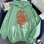 Hoodies Unisexi Hiina Dragon Print Hoodie Street Daily Casual Hip Hop Streetwear Unisex Harajuku kapuuts Suures suuruses mantel t&auml;navar&otilde;ivad L