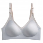 Imetav ema Mugav lateksist imetamisrinnahoidja, kokkupandud Push Up Bralette, kahetooniline &otilde;mblusteta aluspesu, esipandlaga rinnahoidja rinnahoidja M hall v&auml;rv