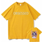 OBSESSED Prindiga T-s&auml;rgid Deemon Oni Yandere Armuhaige Monster Girl Anime Graafiline T-s&auml;rk Unisex Naiste Manga Vabaaja T-s&auml;rk L&uuml;hikeste varrukatega L