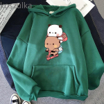 Naised Kawaii Panda karu Bubu ja Dudu kapuutsiga armas paar treenivad dressipluus T&uuml;drukud Taskur&otilde;ivad Meeste topid pikkade varrukatega S