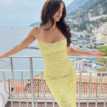 Suvised naiste p&auml;itsetega kleidid Moodsad Seksikad &otilde;hukesed p&auml;itsetega tr&uuml;kitud seljata kleidid S kollane