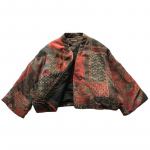 Johnature naiste vintage Patchwork v&auml;rvilised talvepargid &uuml;he n&ouml;&ouml;biga pikkade varrukatega soojad hiina stiilis l&uuml;hikesed parkmantlid One Size tume kohvi v&auml;rv