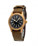 Hamilton Khaki Field Mechanical Pronks Nahkrihm Must sihverplaat H69459530 Meeste k&auml;ekell must