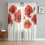 Taimede mooni tekstuuriga lilled l&auml;bipaistvad kardinad elutuppa voile t&uuml;llkardin magamistuppa k&ouml;&ouml;ki kodu kaunistus paneel 135W x 114H(cm)