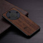 &Uuml;mbris Honor Magic 5 Lite Pro funda bambusest puidumustriga Nahast kate Luksuslik coque huawei Honor Magic 5 Lite &uuml;mbris, capa Magic5 Lite must