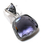Natural Amethyst Gemstone Handmade 925 Sterling Silver Gift Pendant 1.58 v0k71