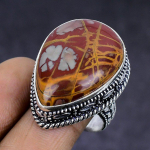 Natural Noreena Jasper Gemstone 925 Sterling Silver Jewelry Ring Size 9.5 v8q19