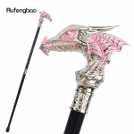 Roosa Valge Luksuslik Draakonipea K&auml;imiskepp Moodne Dekoratiivne K&auml;imiskepp H&auml;rrasmehelik Elegantne Cosplay K&auml;epideme Nupp Karikas 94cm