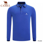 Camel Kevadine ja s&uuml;gisene uus tikandid Meeste ja naiste kvaliteetne 100 puuvillane polo, mood rev&auml;&auml;r, pikad varrukad hingav ja mugav L must