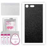 apgo Protective Skin Sticker for the back compatible with Sony Xperia XZ Premium, Wrap Film, Foil, Vinyl - Pattern Black Honeycomb