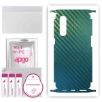apgo Protective Skin Sticker for the back+sides compatible with Oppo Reno3 Pro, Full Wrap Film, Foil, Vinyl - Pattern Carbon Chameleon CAKA1