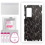apgo Protective Skin Sticker for the back+sides compatible with Motorola Edge 20 Pro, Full Wrap Film, Foil, Vinyl - Pattern Carbon Black Pixel
