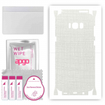 apgo Protective Skin Sticker for the back+sides compatible with Samsung Galaxy S8 Plus, Full Wrap Film, Foil, Vinyl - Pattern White Fabric