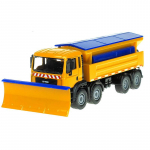 1/50 M&auml;nguasjad autosulamist mudel Diecast lumepuhastusmasin Talveteenistus S&otilde;iduki eemaldatav kate 8 Rattapuhastaja Traktor Diecast Hobi 1/50-Size:19.5*7.5*6cm kollane/sinine