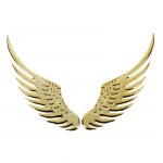 Kolmem&otilde;&otilde;tmelised kuldsed ja h&otilde;bedased kotka tiivad autotarvikud Metallist autokleebised kuld
