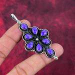 Charoite Handmade Gemstone Pendant, 925 Solid Sterling Silver Pendant Antique Jewelry, For Engagement Gift 3.03 Inches lilla
