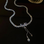 Bowknot Pearl Ripats Kaelakee Punk L&auml;ikiv rangluu kett naistele T&uuml;drukutele Y2K Peoehted Aksessuaarid Kingitused