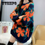 L&uuml;hike kampsun naiste pullover pealisr&otilde;ivad k&otilde;ikematch top s&uuml;gis-talvine mantel retro pikkade varrukatega XXL pruun