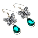 Green Tourmaline Gemstone 925 Sterling Silver Gift Jewelry Earring 1.89 w0u55