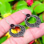 Hessonite Garnet Gemstone Handmade 925 Sterling Silver Gift Earring 1.85 s8g39