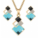 Moodsad kristallist ripatsid kaelakee k&otilde;rvar&otilde;ngaste komplektid naistele ehete komplekt pruudi pulmak&otilde;rvar&otilde;nga kaelakee komplekt sinine