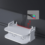 Ruuteri hoiukarbi korrastaja rack Multifunktsionaalne seinale kinnitatav riiulihoidja alus kontorisse 40cmx19cmx13cm