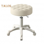 Ratastega veeretav taburet Kunstnahast pehme padja k&otilde;rgus reguleeritav 360-kraadine 360-kraadine p&ouml;&ouml;rlev k&auml;eta seljata joonistust&ouml;&ouml; SPA salong-baar kohvik kodukontor must