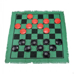 Checkers Board Game Set Draughts 3 in 1 Indoor Outdoor Yard Tic TAC Toe roheline
