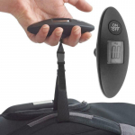 40kg/100g Kodune kaasaskantav k&auml;eshoitav pagasikaal, terasest valmistatud rippuv reisikaal LCD digitaalne elektrooniline minipagasikaal must