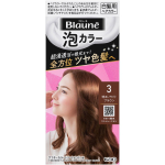KAO Blaune Mulliv&auml;rv 3 Helepruun 108ml (Kvaasi-ravim) Foam for Graying Hair V&auml;rvaine hallidele juustele Kasutamiseks kogu v&auml;rvimisprotsessi ajal (&uuml;hekordne u