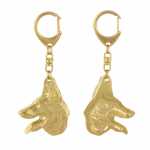 Azawakh, Tuareg Sloughi I - Gilded key ring with dog, handbag decoration, luxury accessory by Art-Dog brand