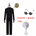 Gojo Satoru Cosplay vormiriietus Jujutsu Kaisen Gojo Satoru Cosplay kost&uuml;&uuml;m Keskkooli vormiriietus parukas Kost&uuml;&uuml;m Halloweeni kost&uuml;&uuml;mid meestele L-(Full set+wig)