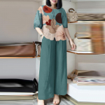 ZANZEA naiste prinditud pluusi ja p&uuml;kste vabaaja kaheosalised komplektid L sinine