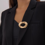 1 tk Moekas minimalistlik ebaregulaarne &otilde;&otilde;nes O-kujuline pross, vintage minimalistlikus elegantses stiilis ehtetarvik &uuml;likondadele ja kleitidele kuld