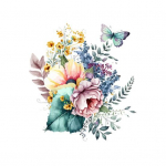 WC-kleebis Veekindel liblika-lillemustriline kleebis Erksav&auml;rviline seinakleebis koduvannituppa Flower